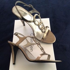 Calvin Klein Kupid Surface Metallic Heels